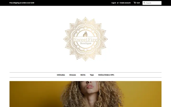 Website of SweetFire Boutique