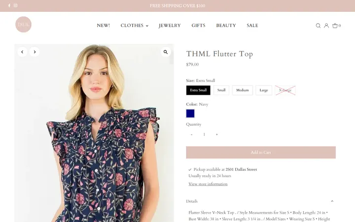 /collections/new-arrivals/products/thml-flutter-top — true. boutique