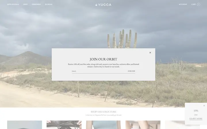 Website of YUCCA | Casual Luxury, Curated in Denver