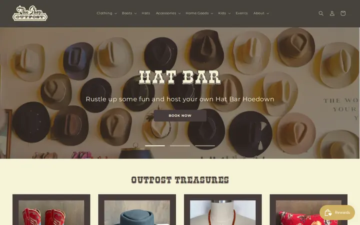 Website of The Shop Outpost