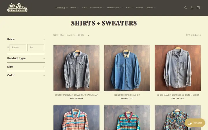 /collections/shirts-sweaters — The Shop Outpost