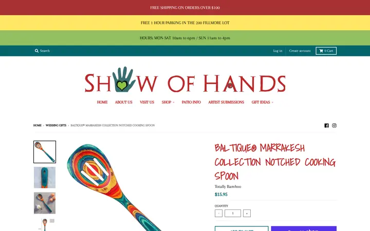 /collections/wedding-gifts/products/baltique%C2%AE-marrakesh-collection-notched-cooking-spoon-1 — Show of Hands