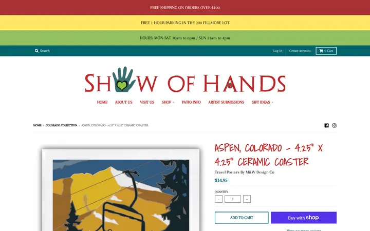 /collections/colorado-collection/products/aspen-colorado-4-25-x-4-25-ceramic-coaster — Show of Hands