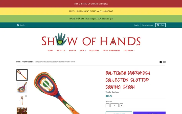 /collections/wedding-gifts/products/baltique%C2%AE-marrakesh-collection-slotted-cooking-spoon — Show of Hands