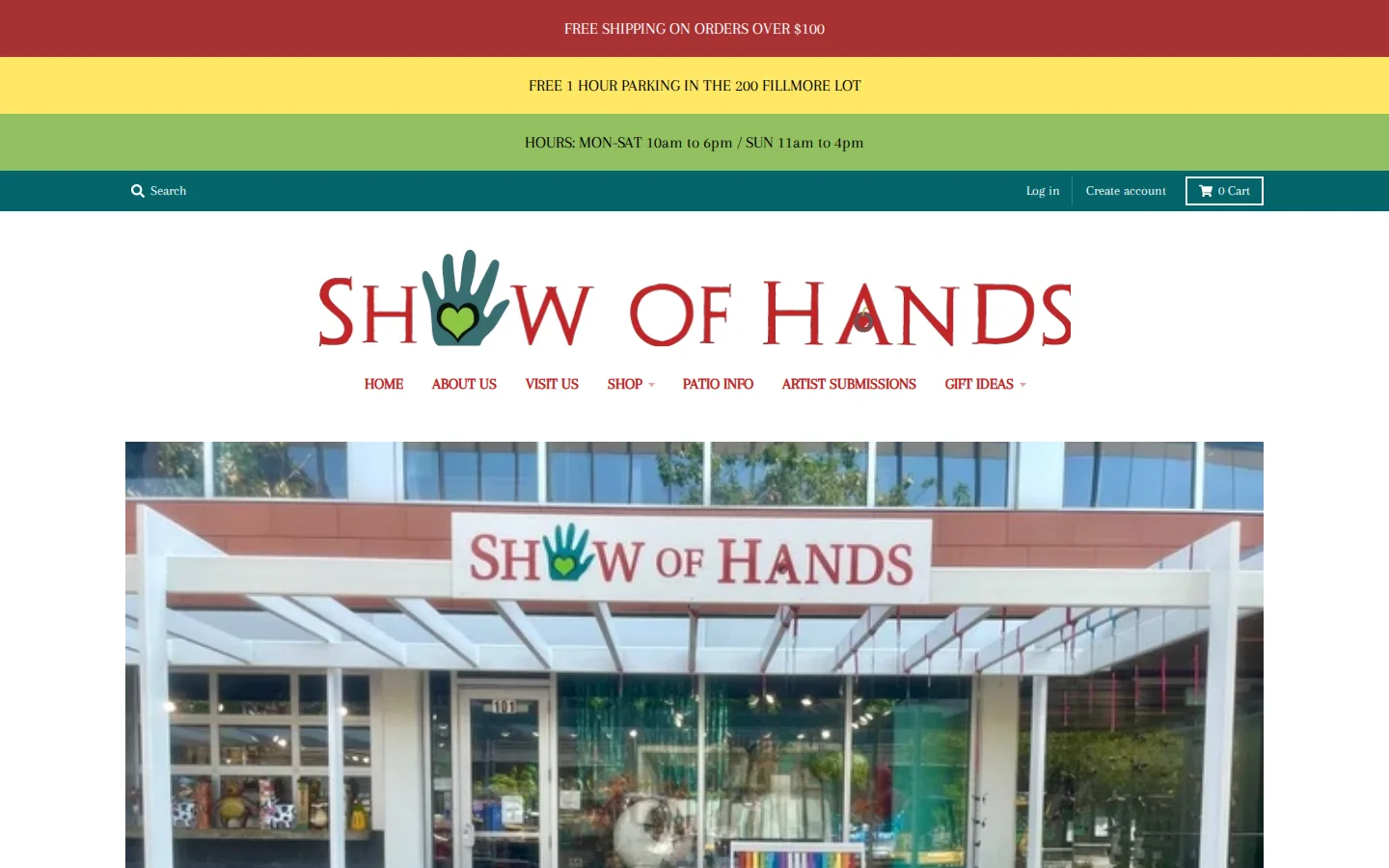 Captured website of Show of Hands