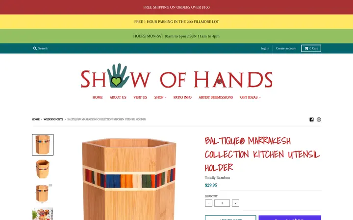 /collections/wedding-gifts/products/baltique%C2%AE-marrakesh-collection-kitchen-utensil-holder — Show of Hands