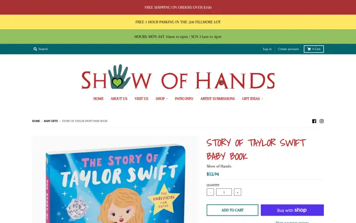 /collections/baby-gifts/products/story-of-taylor-swift-baby-book — Show of Hands