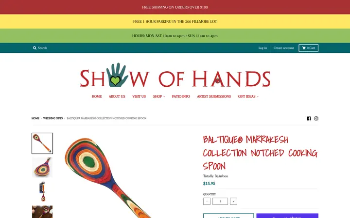 /collections/wedding-gifts/products/baltique%C2%AE-marrakesh-collection-notched-cooking-spoon — Show of Hands