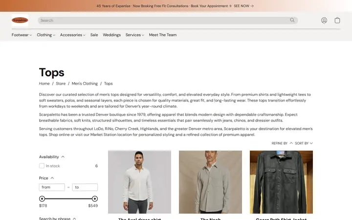 /products/collections/tops — Scarpaletto