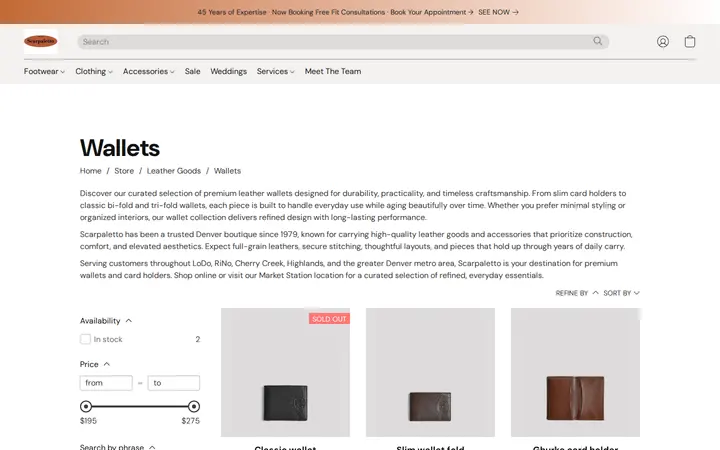 /products/collections/wallets — Scarpaletto