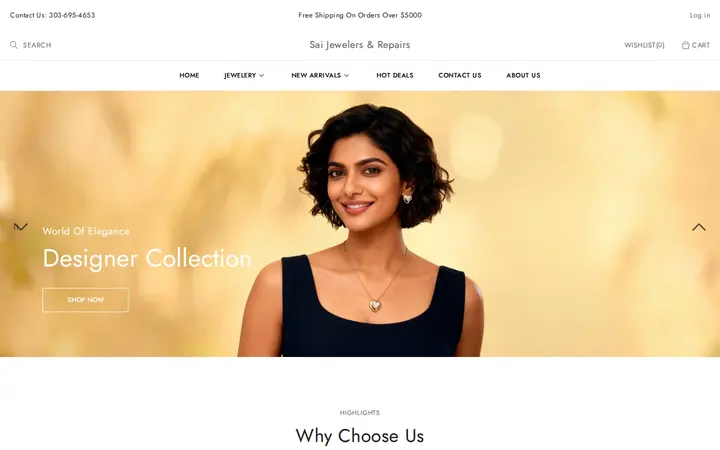 Website of Sai Jewelers & Repair