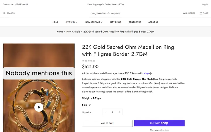 /collections/new-arrivals/products/22k-gold-sacred-ohm-medallion-ring-with-filigree-border-2-7gm — Sai Jewelers & Repair