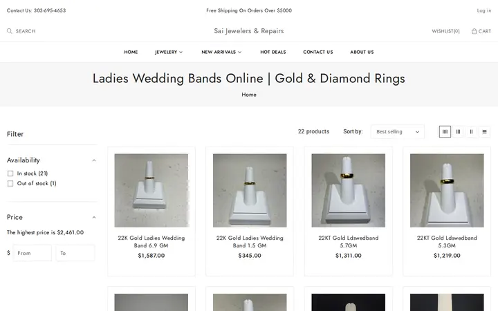 /collections/ladies-wedding-band — Sai Jewelers & Repair