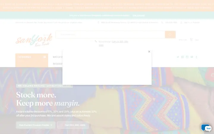 Website of Sanyork Fair Trade