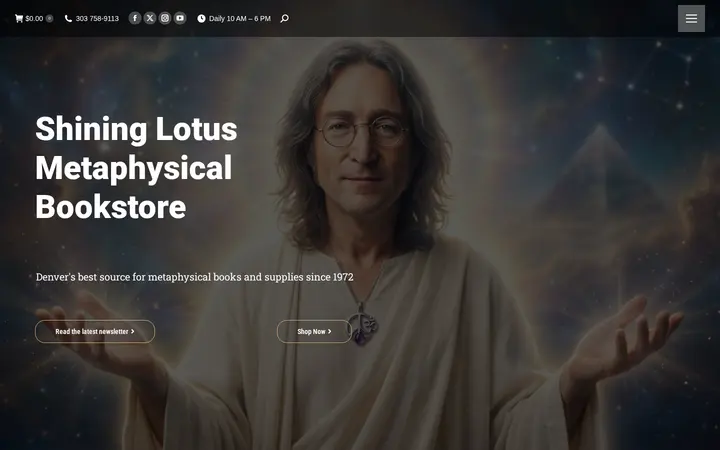 Website of Shining Lotus Metaphysical Bookstore