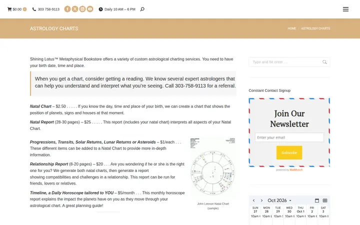 /astrology-charts — Shining Lotus Metaphysical Bookstore