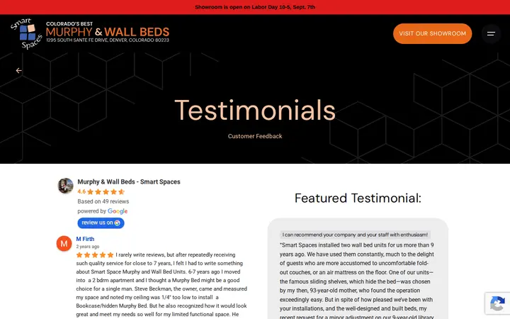 /testimonials-reviews — Murphy & Wall Beds - Smart Spaces