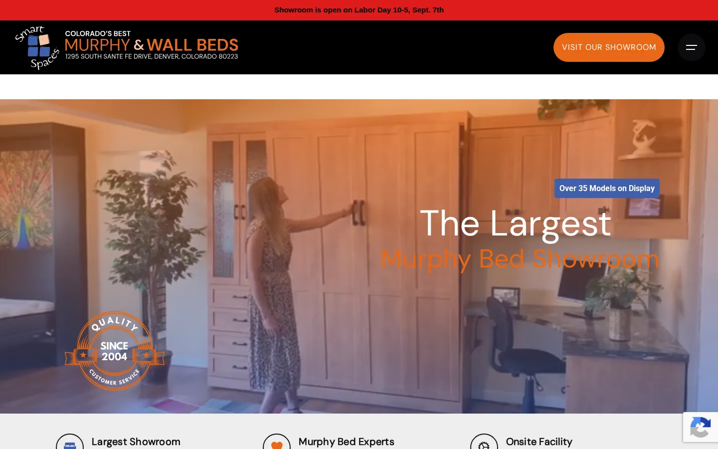 Captured website of Murphy & Wall Beds - Smart Spaces