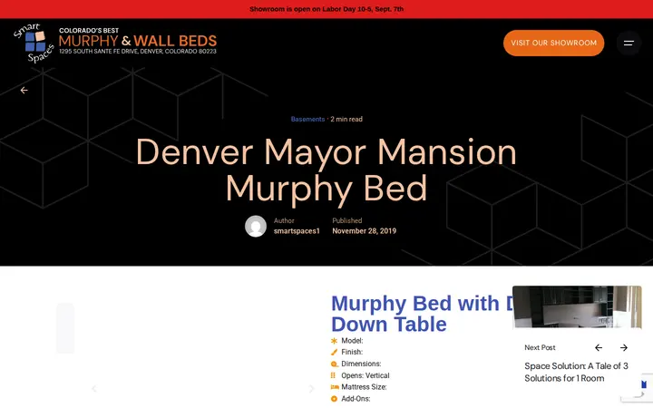 /colorado-governors-mansion-murphy-bed — Murphy & Wall Beds - Smart Spaces