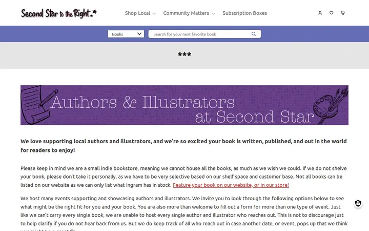 /authors-illustrators-second-star — Second Star to the Right Books