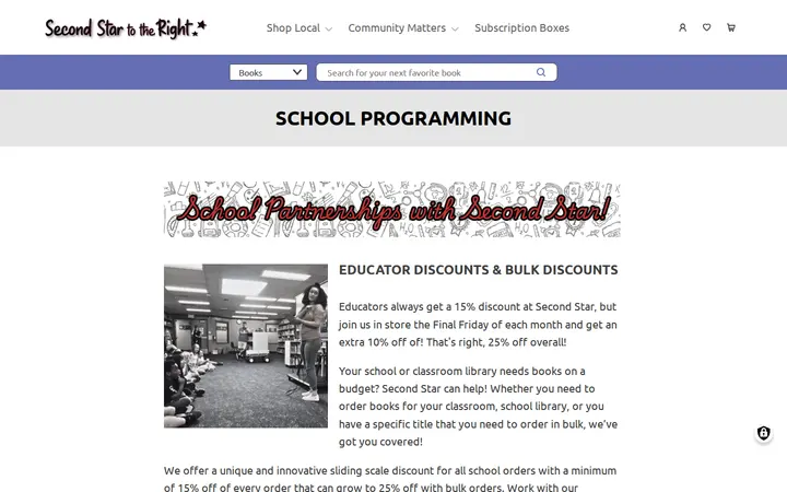 /school-programming — Second Star to the Right Books