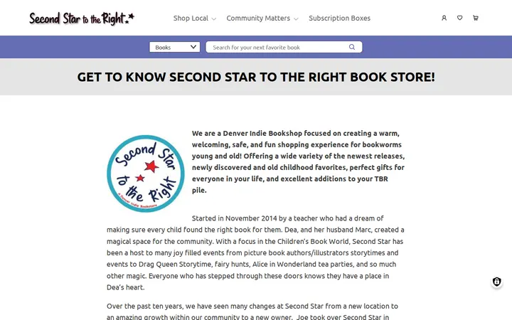 /aboutus — Second Star to the Right Books