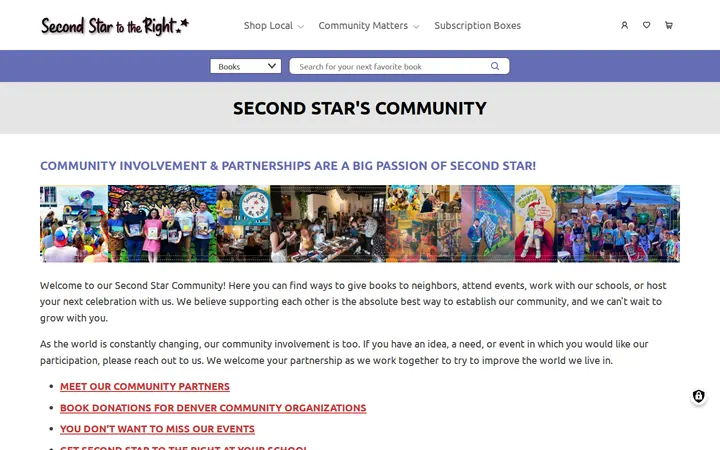 /second-stars-community — Second Star to the Right Books