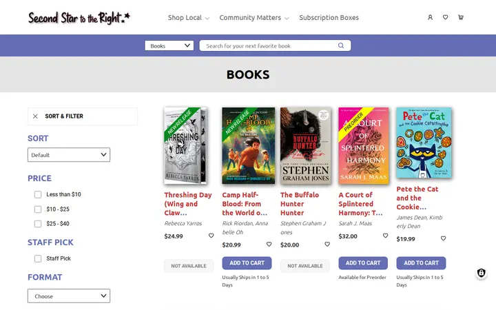 /books — Second Star to the Right Books