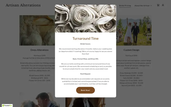 /bridal-pricing — Artisan Alterations