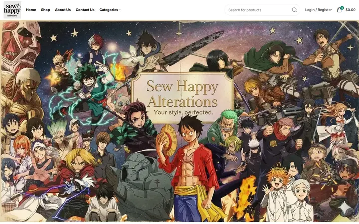 Website of Sew Happy Alterations
