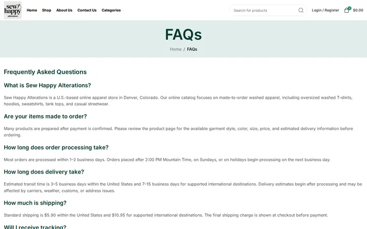 /faqs — Sew Happy Alterations
