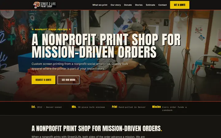 /nonprofit-screen-printing — Street2Life Print Shop