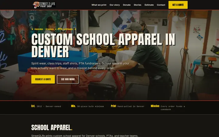 /school-apparel-denver — Street2Life Print Shop