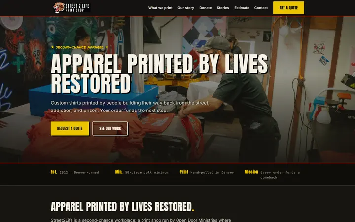 /second-chance-apparel — Street2Life Print Shop