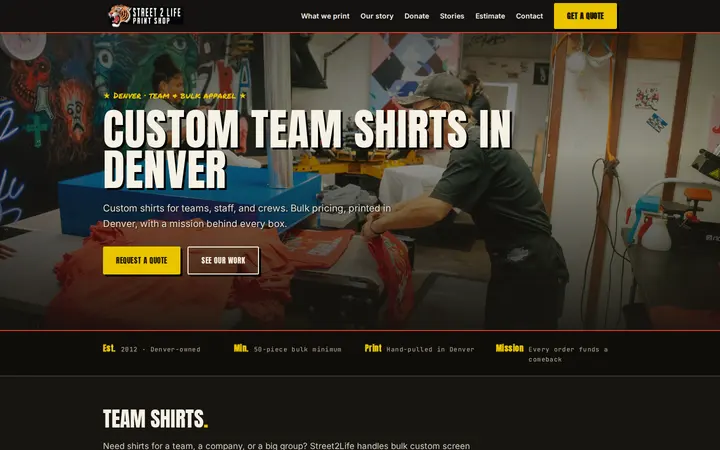 /team-shirts-denver — Street2Life Print Shop