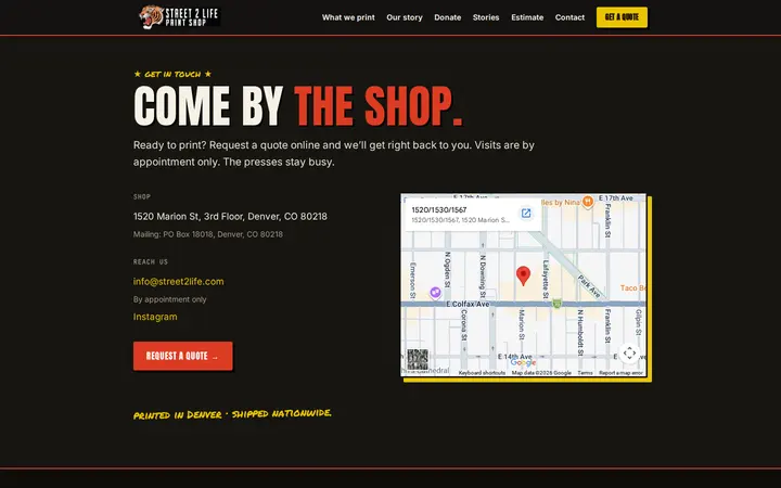 /contact — Street2Life Print Shop