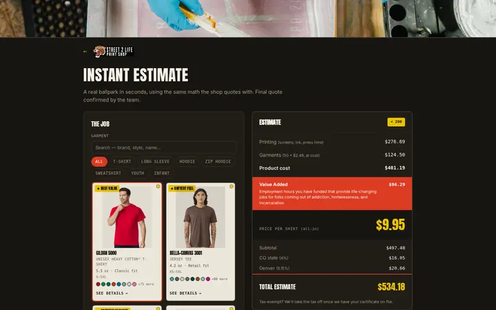/estimate — Street2Life Print Shop