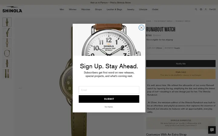 /collections/runabout-watch/products/runabout-watch-army-green — Shinola Cherry Creek Store