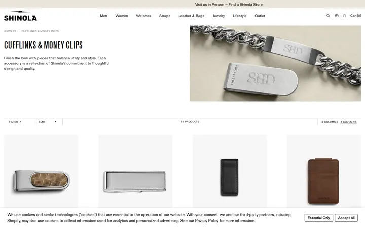 /collections/collections-cufflinks-money-clips — Shinola Cherry Creek Store
