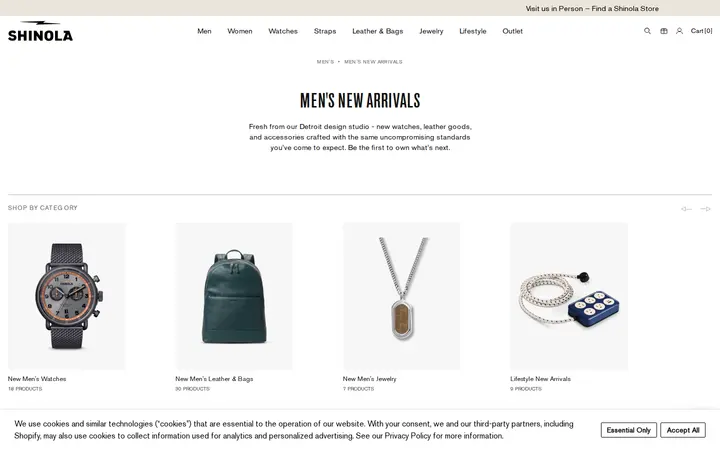 /collections/mens-new-arrivals — Shinola Cherry Creek Store