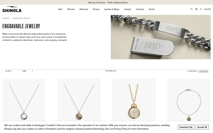 /collections/engravable-jewelry — Shinola Cherry Creek Store