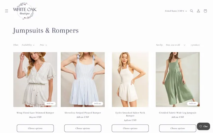 /collections/jumpsuits-rompers — White Oak Boutique