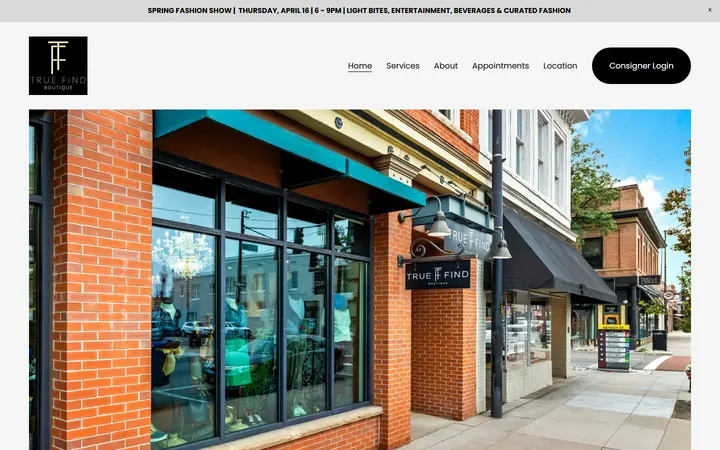 Website of True Find Boutique