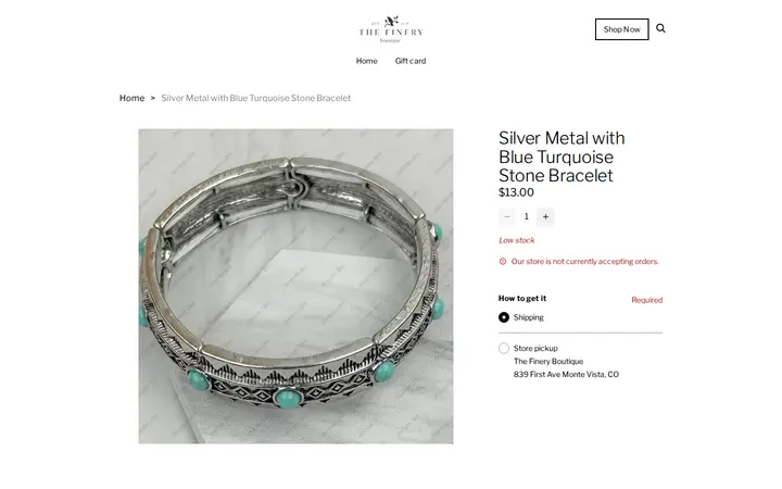 Website of The Finery Boutique