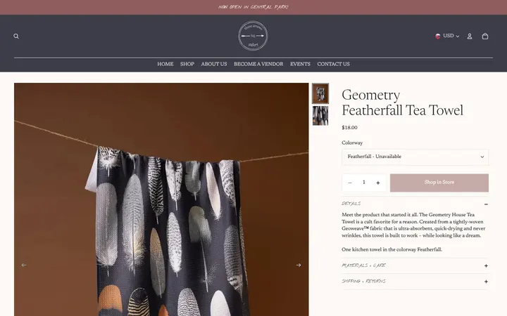 /products/geometry-featherfall-tea-towel — Three Arrows Gallery (TAG)