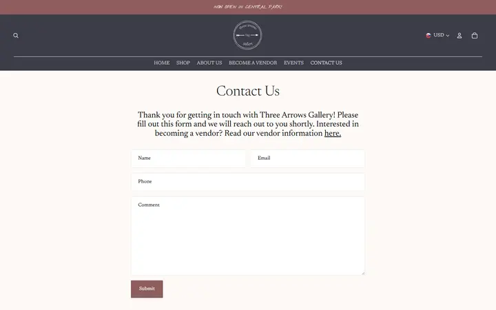 /pages/contact-us — Three Arrows Gallery (TAG)
