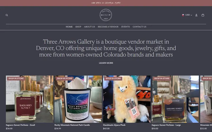 Website of Three Arrows Gallery (TAG)