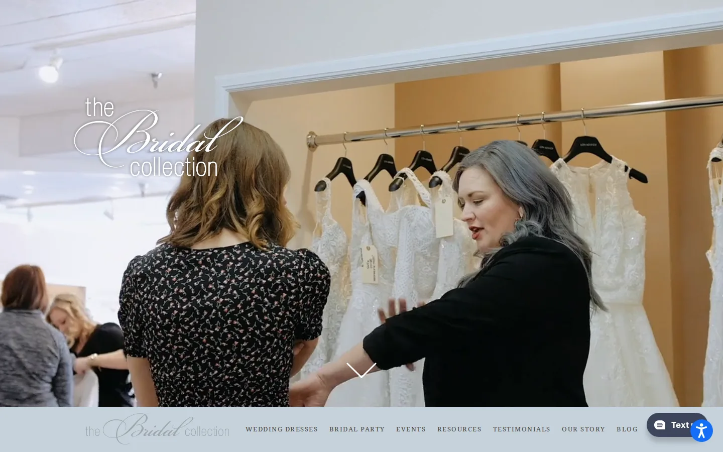 Captured website of The Bridal Collection