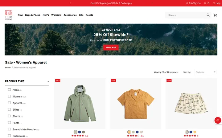 /collections/sale-womens-apparel — Topo Designs Flagship Store