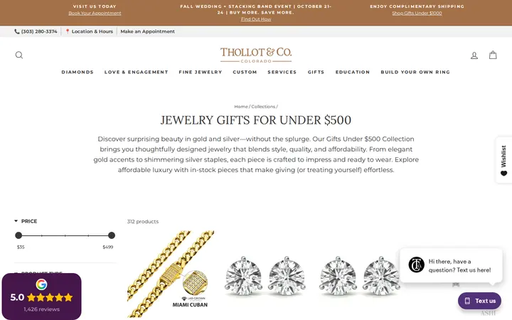 /collections/gifts-under-500 — Thollot & Co. Jewelers